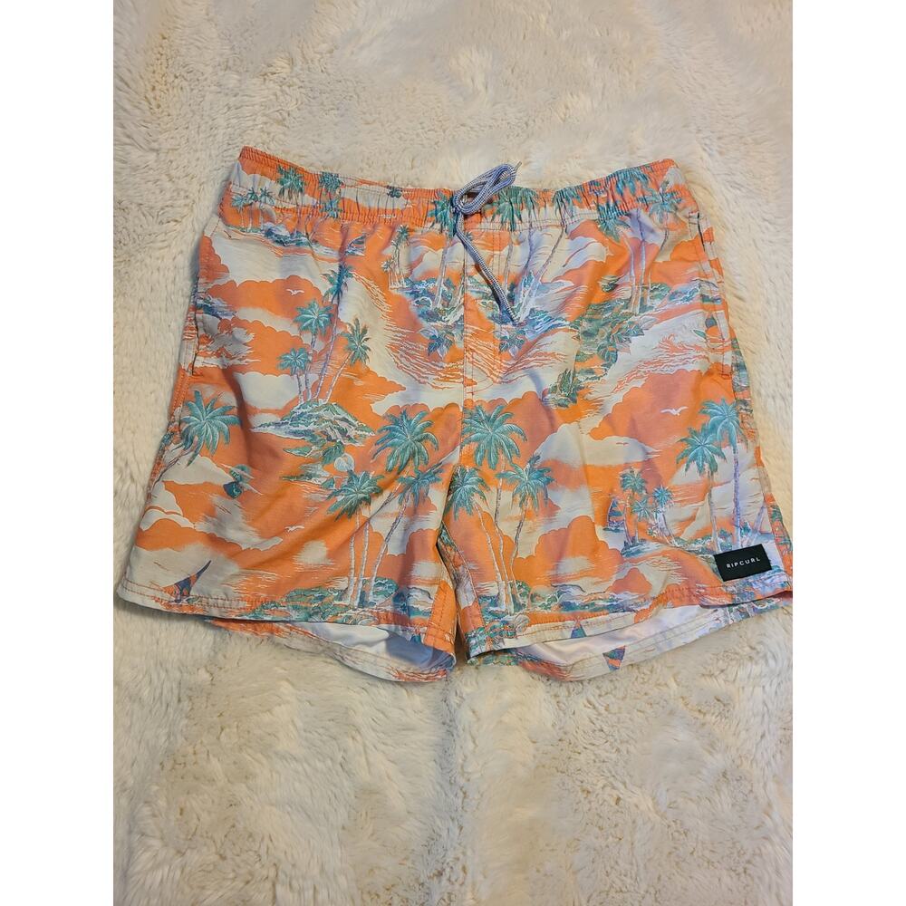Rip Curl Men's Orange Dreamers Volley Board Swim shorts size Large